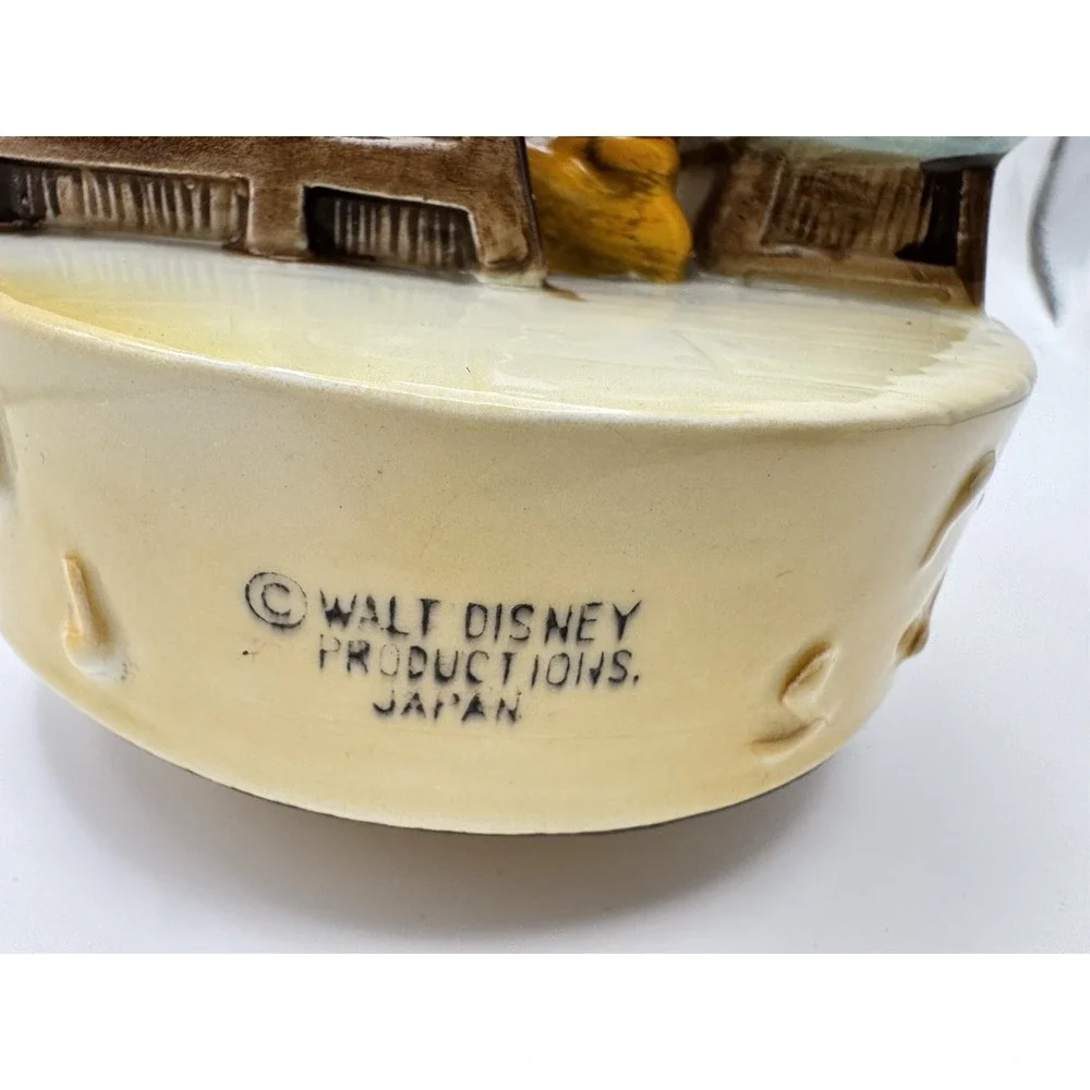 Mickey Mouse Music Box Walt Disney Japan Ceramic Piano Figurine Vintage‎